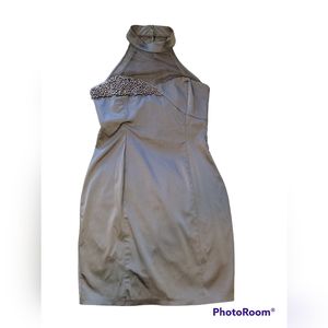 Comely Women High Neck Short Sleeveless Dress Size 40